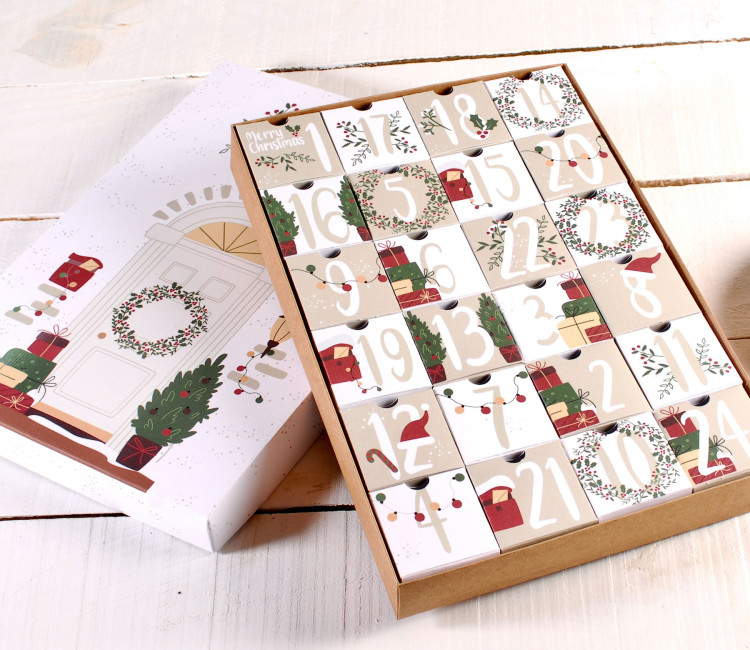 Advent calendar with fillable boxes Advent calendar with fillable boxes
