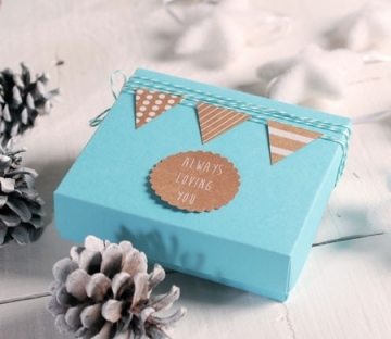Turquoise gift box for cookies