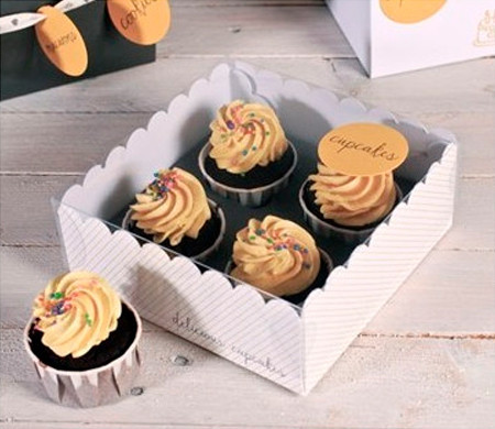 Caja Transparente para 4 Cupcakes Caja Transparente para 4 Cupcakes
