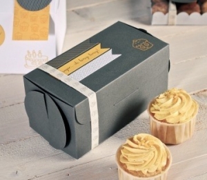 Grey box for two cupcakes