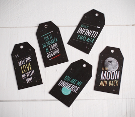 Kit of 10 gift tags 'Universe'
