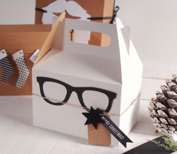 Caja decorada con gafas