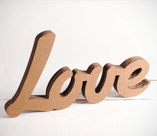 LOVE cardboard letters