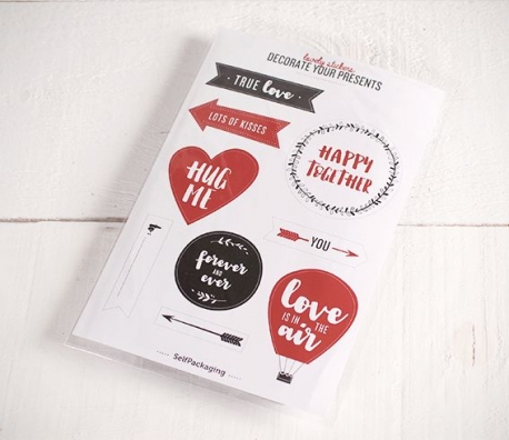 Stickers with messages for gifts