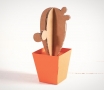 Papp-Kaktus mit Blumentopf