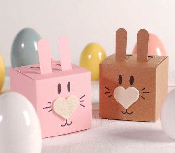 Square box in the shape of a bunny