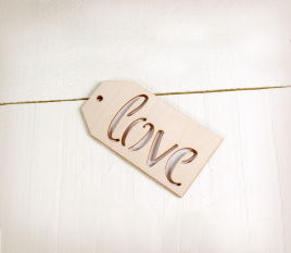Etichetta Love in legno