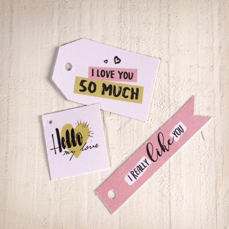 Printed label kit with love messages
