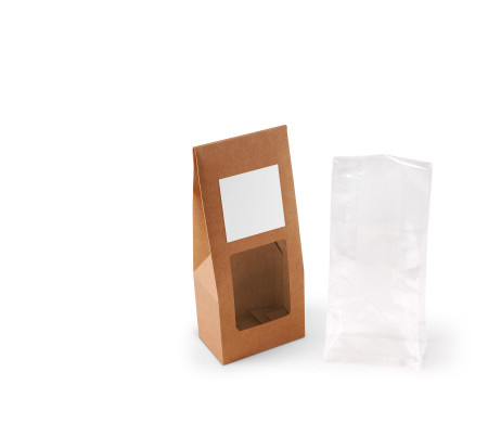 Caja con ventana para alimentación