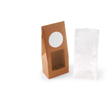 Caja con ventana para alimentación