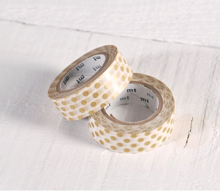 Washi Tape con Topos Color Oro