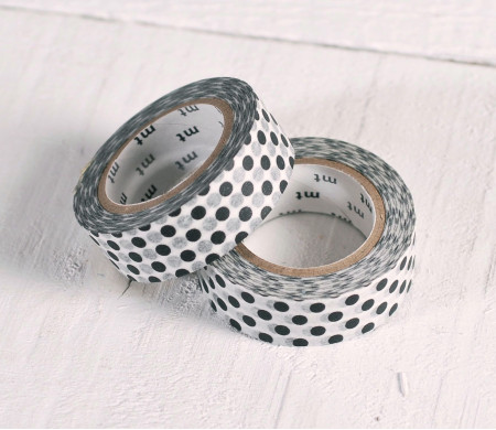 Washi Tape con Topos en Color Negro