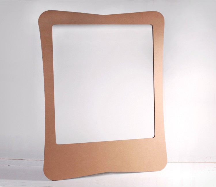 Cardboard photo booth with accessories