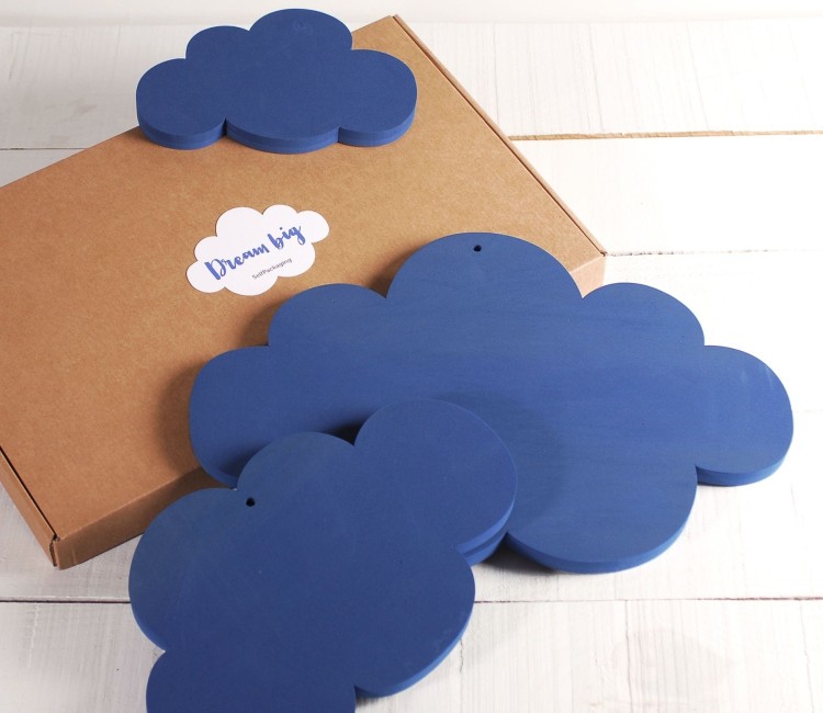 3 Blue Foam Clouds, Very Original Decoration!