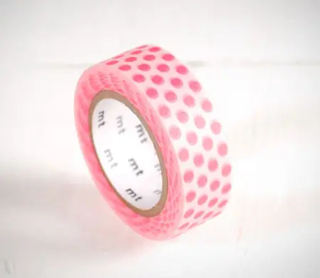 Washi Tape con Punti Rosa Fluo per Decorare Regali