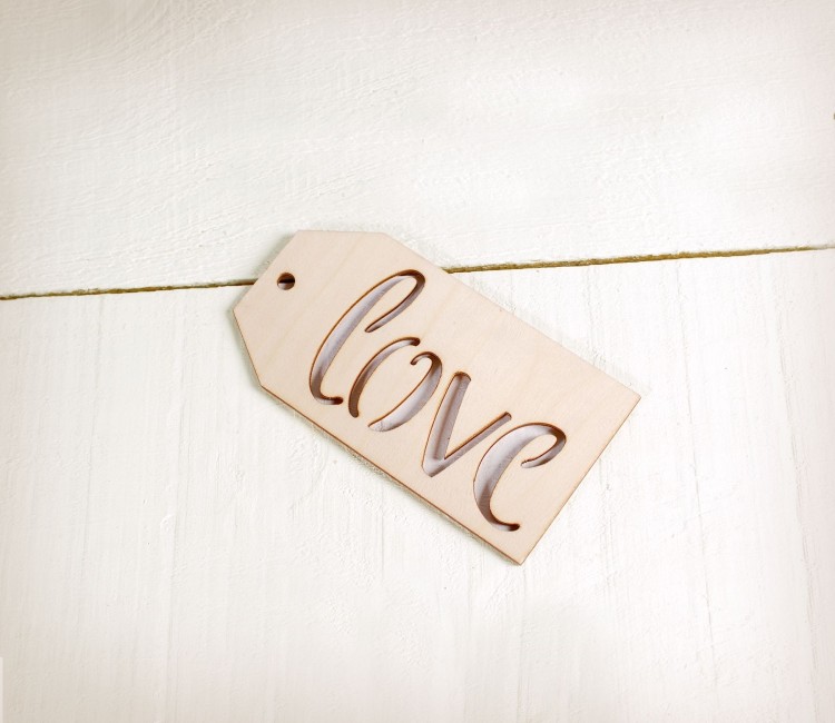 Etiqueta Love de Madera Etiqueta Love de Madera