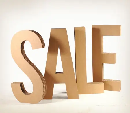 Palabra Sale de cartón | Letras corpóreas de cartón