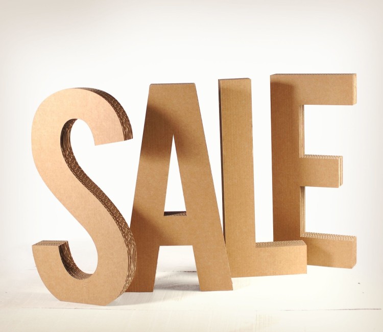 Parola Sale di cartone | Lettere scatolate di cartone