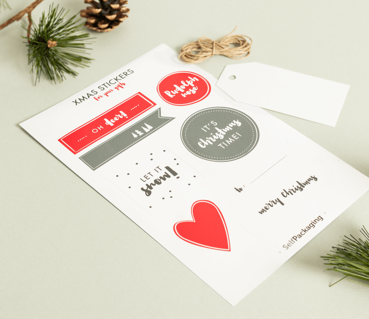 Aufklebe-Set und Weihnachtsetiketten