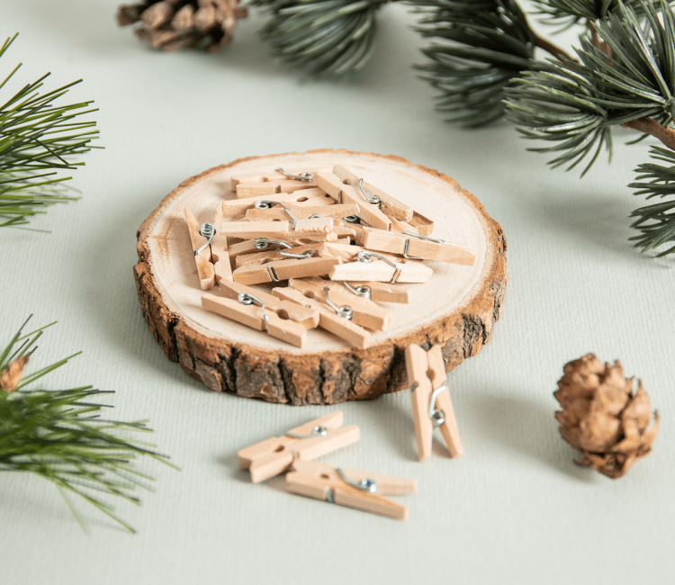 Mini wooden clothes pegs