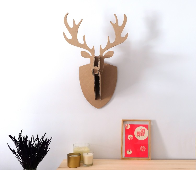 Tête de renne en carton pour Noël Tête de renne en carton pour Noël