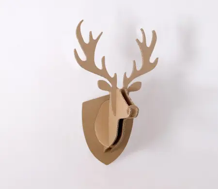 Cabeza de Reno de Cartón (Decoración Navidad) | Selfpackaging