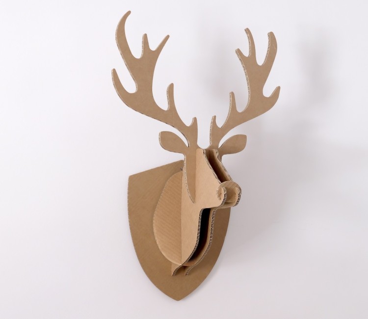 Tête de renne en carton pour Noël Tête de renne en carton pour Noël