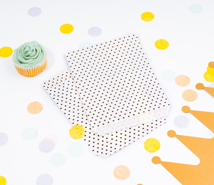 Petits sacs en Papier Blancs à Pois Noirs