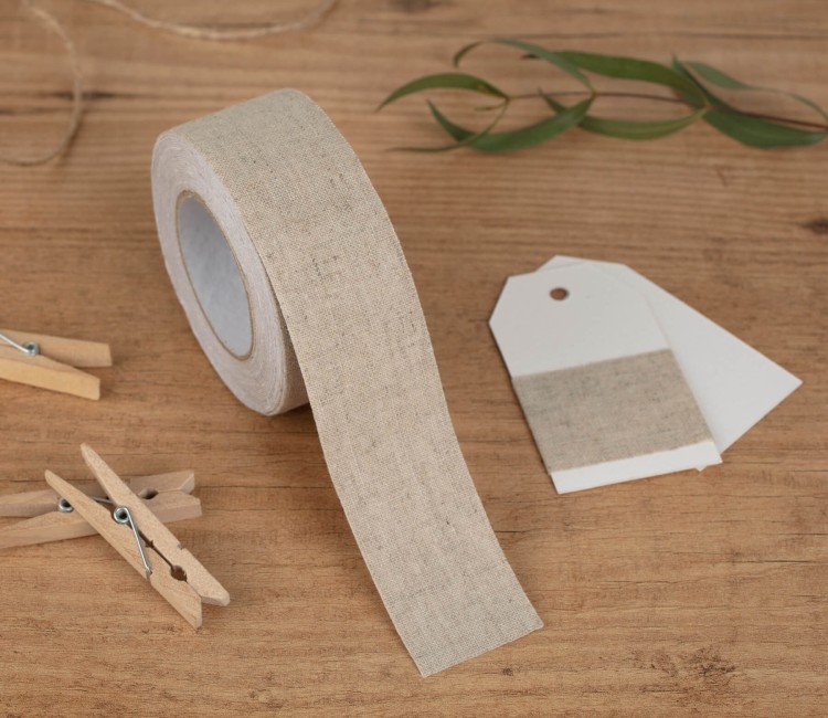 Fabric tape de lino 100% en color natural Fabric tape de lino 100% en color natural