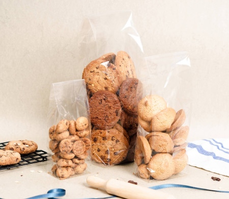 Sacs en cellophane avec fond et soufflet adaptés à l’alimentation