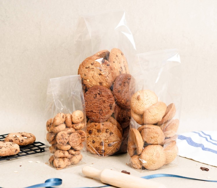 Our block bottom side gusseted cellophane bags are food safe 