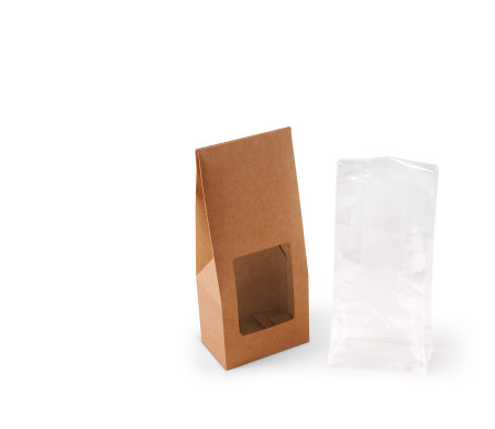 Caja con ventana para alimentación