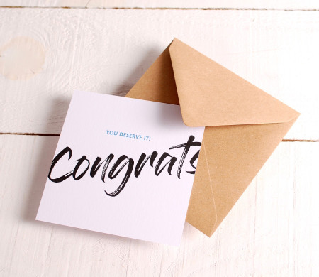 Tarjeta felicitación "congrats"