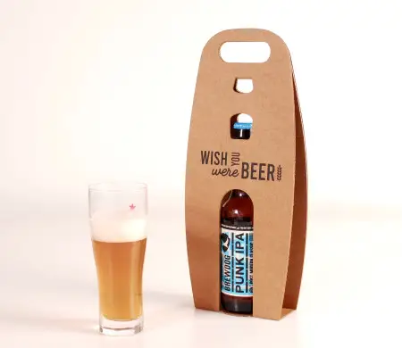Schachtel für ein Bier mit...