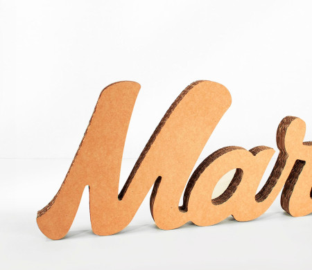 Cardboard lettering