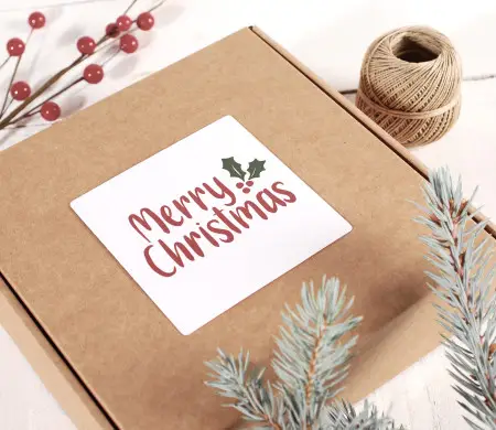 Etiquette de joyeux noel Personnalisé | SelfPackaging