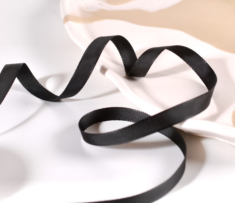 Nastro Grosgrain Nero a Pois | SelfPackaging