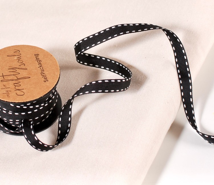 Black stitched ribbon