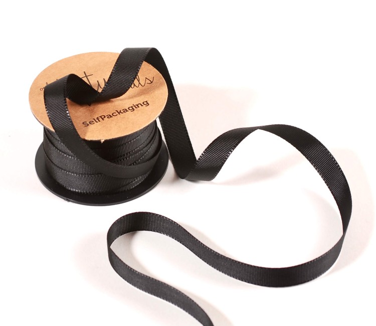 Black Grosgrain Ribbon | SelfPackaging