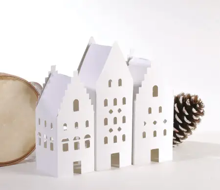 Pack de 3 Casitas Nórdicas de Cartón (Navidad) | Selfpackaging