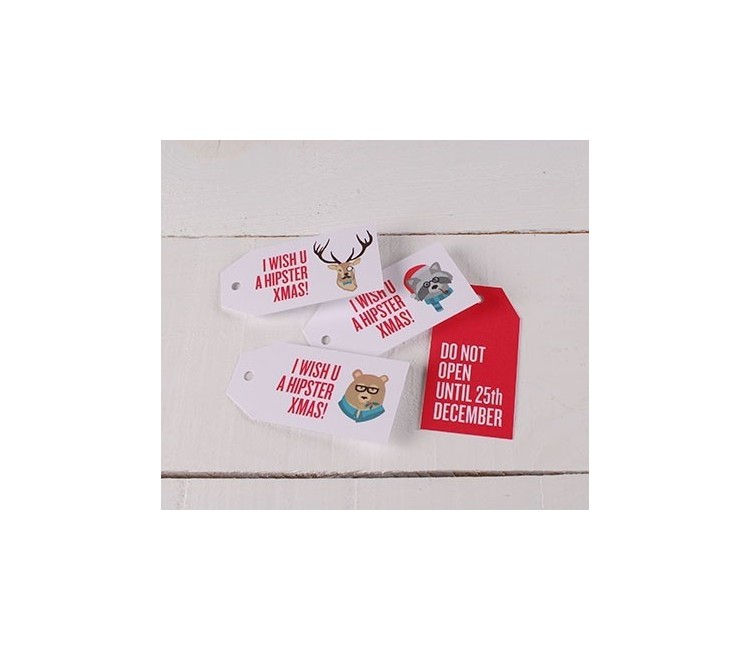 Etichette regalo stampate Hipster Xmas