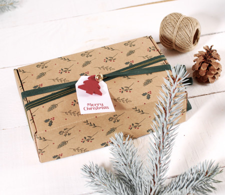 Caja rectangular automontable especial Navidad