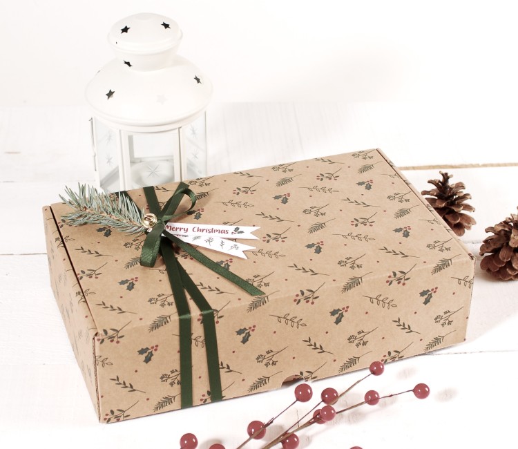 Rectangular self-assembly box for Christmas
