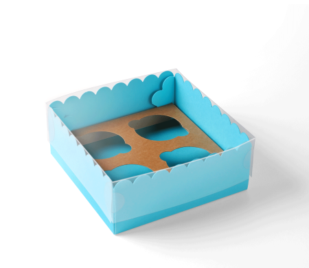 Boîte Carton pour 4 Cupcakes | SelfPackaging
