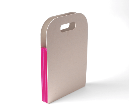 Original Cardboard Bag with Coloured Pleats