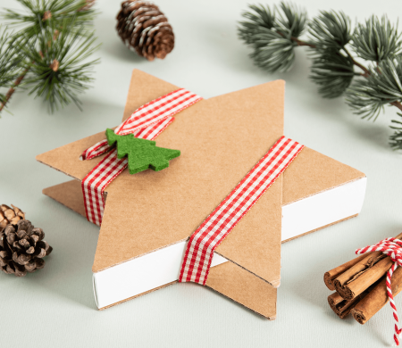 Caja Regalo en Forma de Estrella Ideal para Navidad