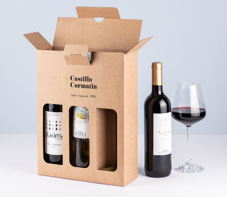 Caja para Vinos ¡Muy Resistente, para Dos o Tres Botellas!