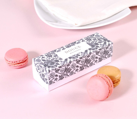 Längliche Dose mit Deckel für Macarons