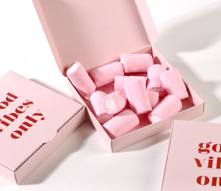 Pink square box for jelly...