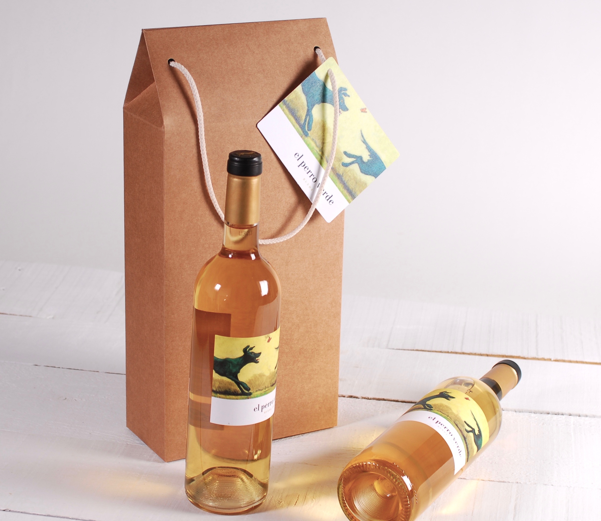 Decorated Large Wine Box With Handle